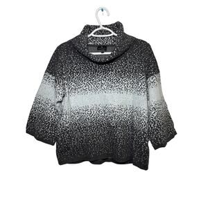 Marble ombre speckled cowl neck cotton sweater womens large contemporary cozy